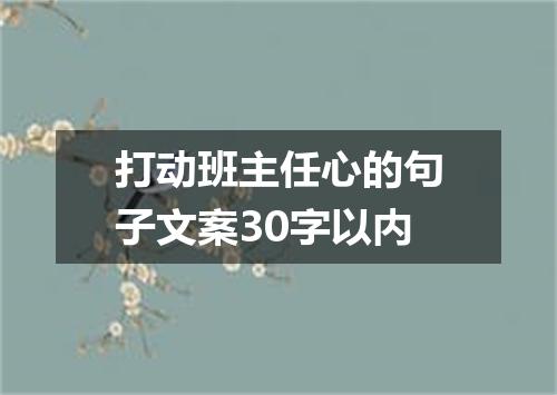 打动班主任心的句子文案30字以内