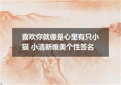 喜欢你就像是心里有只小猫 小清新唯美个性签名