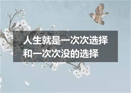人生就是一次次选择和一次次没的选择