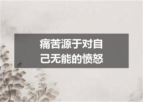 痛苦源于对自己无能的愤怒