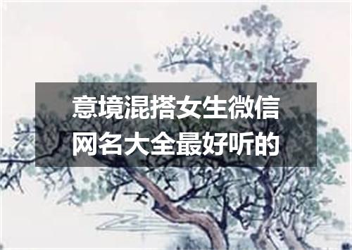 意境混搭女生微信网名大全最好听的