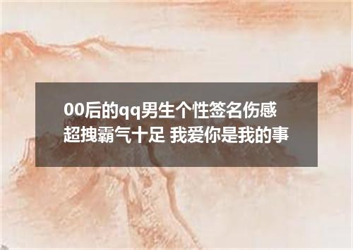 00后的qq男生个性签名伤感超拽霸气十足 我爱你是我的事