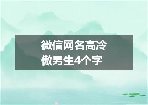 微信网名高冷傲男生4个字