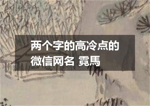 两个字的高冷点的微信网名 霓馬