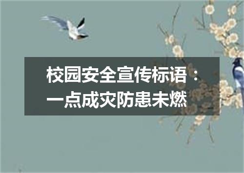校园安全宣传标语：一点成灾防患未燃