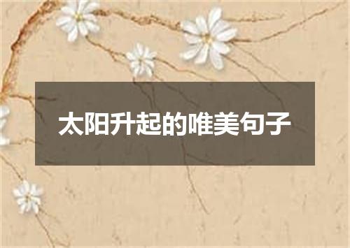 太阳升起的唯美句子