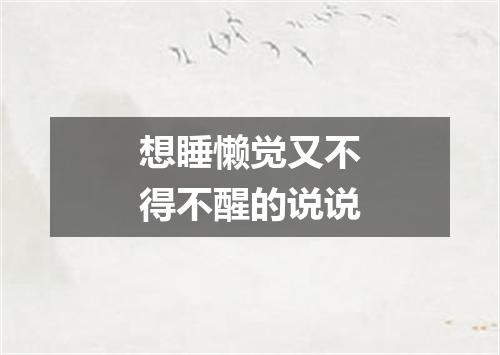 想睡懒觉又不得不醒的说说