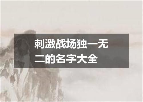 刺激战场独一无二的名字大全