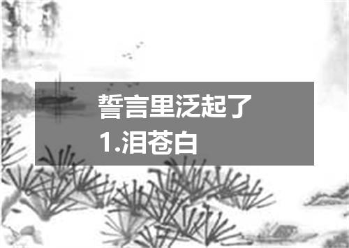 誓言里泛起了1.泪苍白