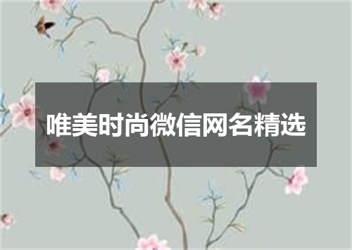 唯美时尚微信网名精选