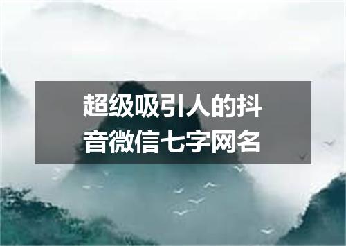 超级吸引人的抖音微信七字网名