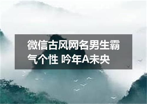 微信古风网名男生霸气个性 吟年A未央