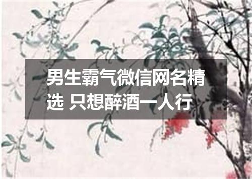 男生霸气微信网名精选 只想醉酒一人行