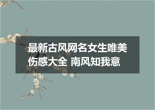 最新古风网名女生唯美伤感大全 南风知我意