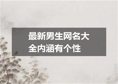 最新男生网名大全内涵有个性