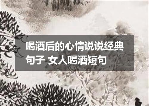 喝酒后的心情说说经典句子 女人喝酒短句