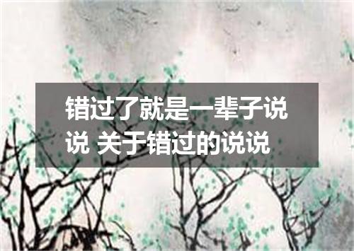 错过了就是一辈子说说 关于错过的说说