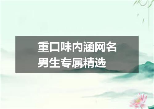 重口味内涵网名男生专属精选