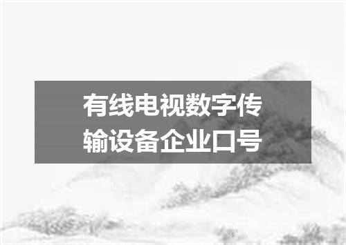 有线电视数字传输设备企业口号