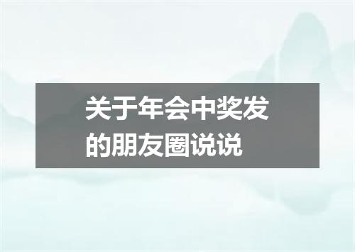 关于年会中奖发的朋友圈说说