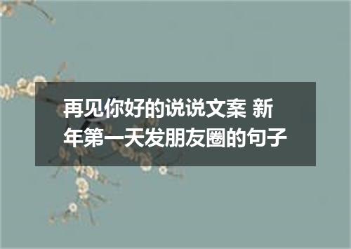 再见你好的说说文案 新年第一天发朋友圈的句子