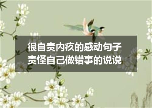 很自责内疚的感动句子 责怪自己做错事的说说