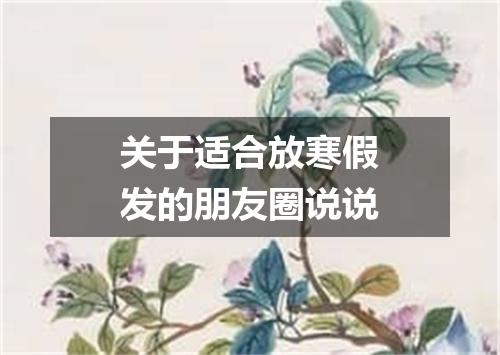 关于适合放寒假发的朋友圈说说