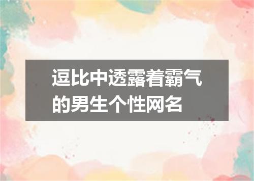 逗比中透露着霸气的男生个性网名