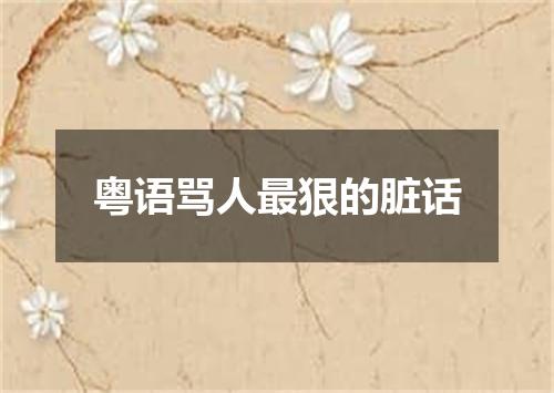 粤语骂人最狠的脏话