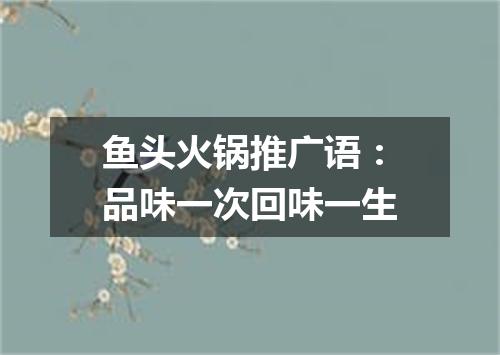 鱼头火锅推广语：品味一次回味一生