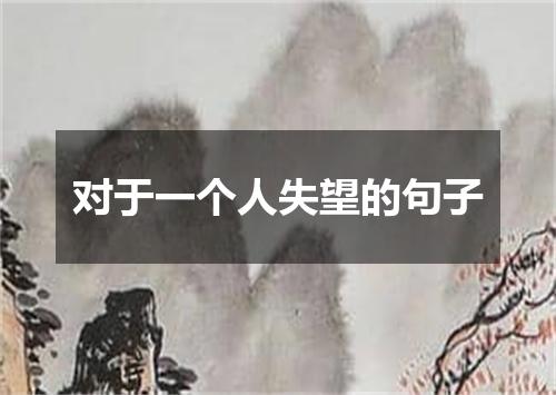 对于一个人失望的句子