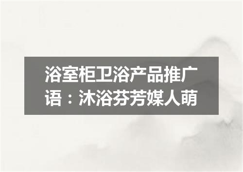 浴室柜卫浴产品推广语：沐浴芬芳媒人萌