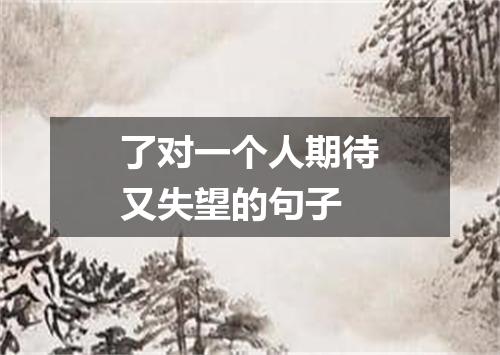 了对一个人期待又失望的句子