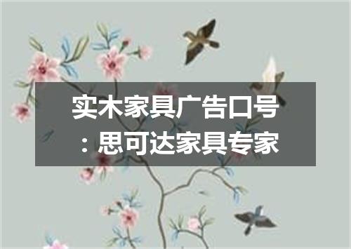 实木家具广告口号：思可达家具专家