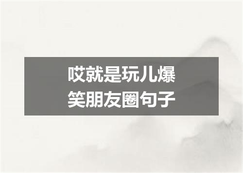 哎就是玩儿爆笑朋友圈句子