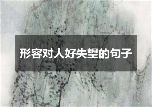 形容对人好失望的句子