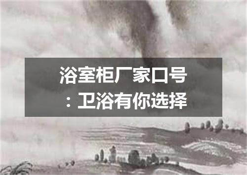 浴室柜厂家口号：卫浴有你选择