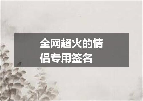 全网超火的情侣专用签名