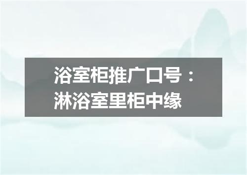 浴室柜推广口号：淋浴室里柜中缘
