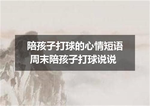 陪孩子打球的心情短语 周末陪孩子打球说说