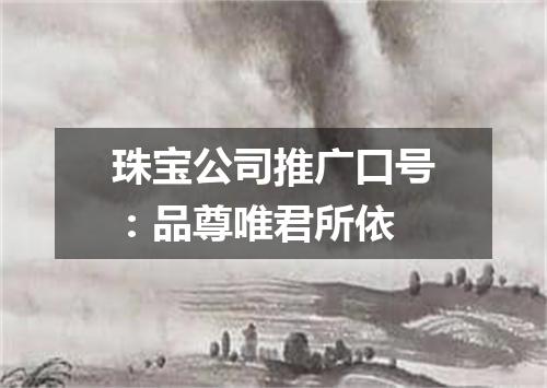 珠宝公司推广口号：品尊唯君所依