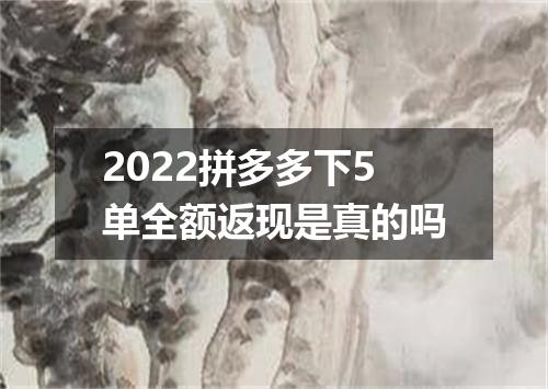 2022拼多多下5单全额返现是真的吗