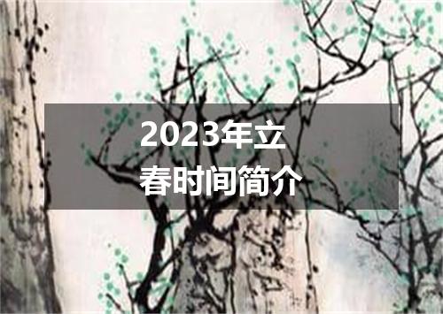 2023年立春时间简介