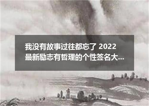 我没有故事过往都忘了 2022最新励志有哲理的个性签名大全