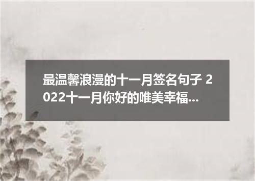 最温馨浪漫的十一月签名句子 2022十一月你好的唯美幸福签名
