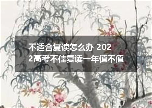 不适合复读怎么办 2022高考不佳复读一年值不值