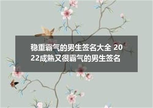 稳重霸气的男生签名大全 2022成熟又很霸气的男生签名