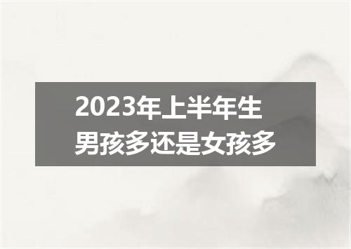 2023年上半年生男孩多还是女孩多