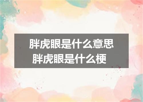 胖虎眼是什么意思 胖虎眼是什么梗