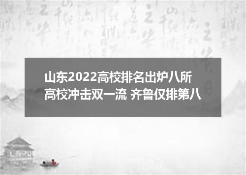 山东2022高校排名出炉八所高校冲击双一流 齐鲁仅排第八